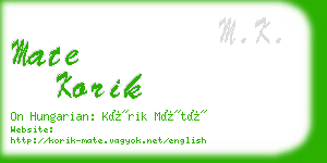 mate korik business card